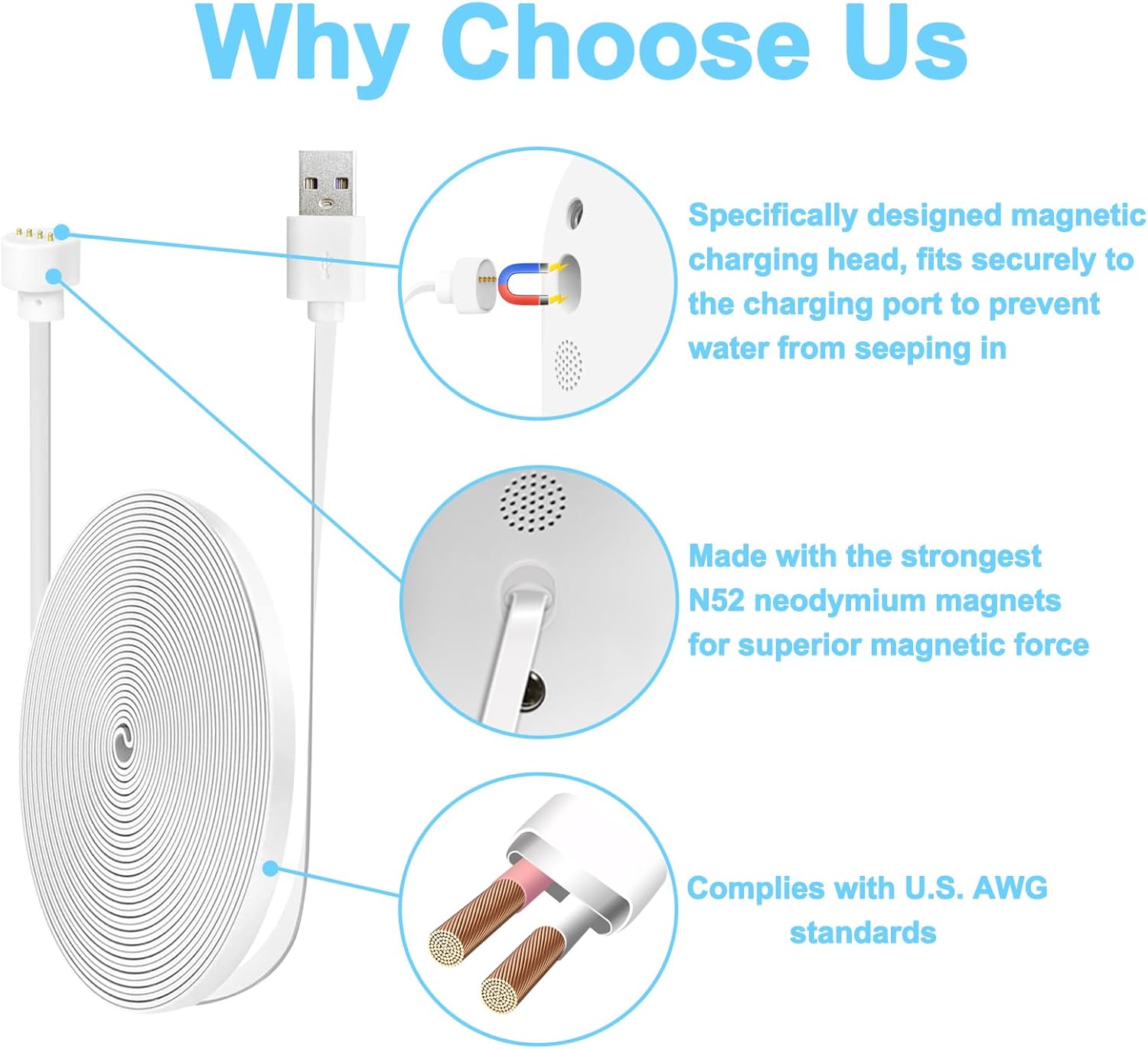 Google Nest Cam Outdoor + 屋外ケーブル Amazon.com: Power Cable Compatible with Google Nest Cam